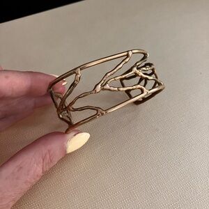 Vintage Brass Openwork Cuff Bracelet, size 7”